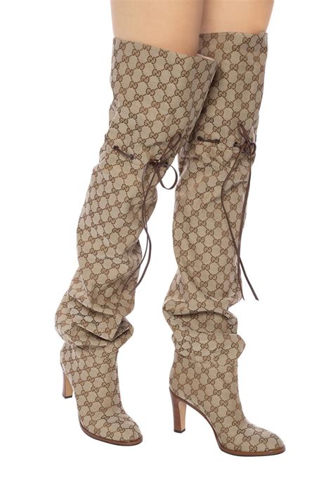 gucci boots high knee|gucci monogram thigh high boots.